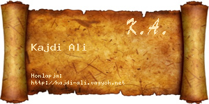 Kajdi Ali névjegykártya